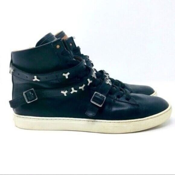 Bally Helena woman Hightop sneaker US 8.5 BoxÑ embellished black leather laceup - Picture 5 of 8